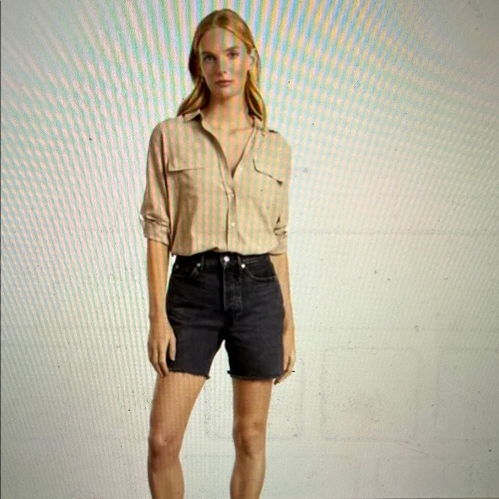 Everlane Way High Jean Shorts in Black